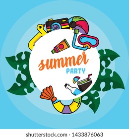 Hello Summer Poster Illustration Vector
