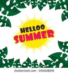 Hello Summer Poster Illustration Vector