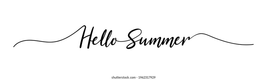 Hello summer. Summer poster. Vector illustration for summer, shop, discount, sale, flyer, decoration. Lettering style. Vector