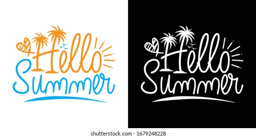 Hello Summer Printable Vector Illustration