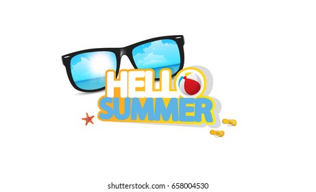 Hello Summer Quality Vector Abstract Design, 