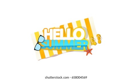 Hello Summer Quality Vector Abstract Design, 