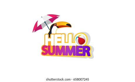 Hello Summer Quality Vector Abstract Design, 