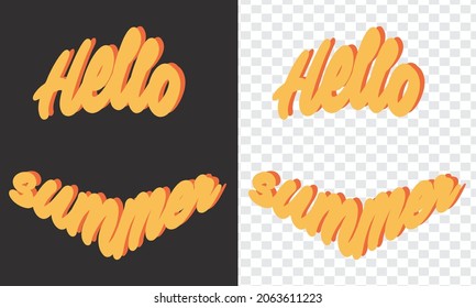hello summer quote lettering Vector Hello Summer Holiday Illustration