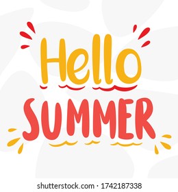 Hello summer quotes for designe t shirt, stikers, svg silhouette, Vector illustration for social media, summer time hand draw letter svg