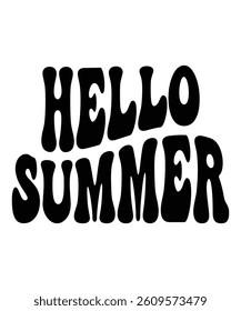 Hello summer Retro Summer Bundle, Summer, Beach, Summertime, Funny Beach Quotes, Summer Quotes, files for cricut, Bundle