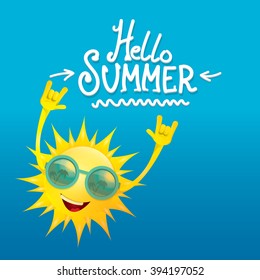 hello summer rock n roll poster. summer party design template