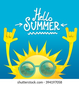 hello summer rock n roll poster. summer party design template