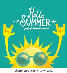 hello summer rock n roll poster. summer party design template