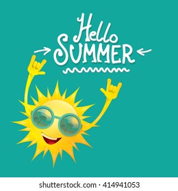 hello summer rock n roll poster. summer party design template