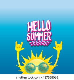 hello summer rock n roll poster. summer party design template