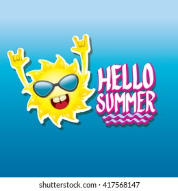 hello summer rock n roll poster. summer party design template
