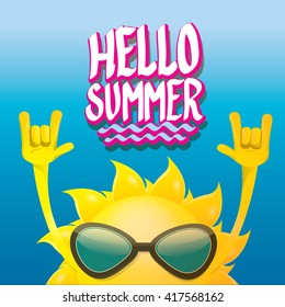 hello summer rock n roll poster. summer party design template