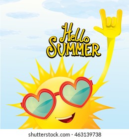 hello summer rock n roll poster. summer party design template