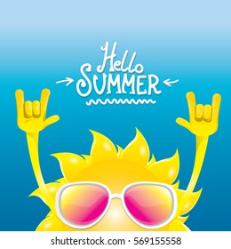 hello summer rock n roll poster. summer party design template