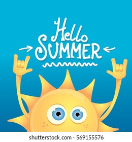 hello summer rock n roll poster. summer party design template