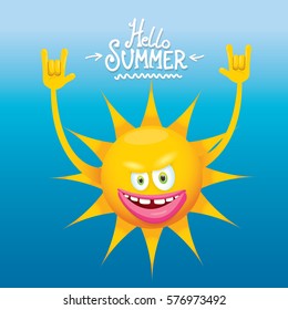 hello summer rock n roll vector poster. summer party background design template