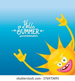 hello summer rock n roll vector poster. summer party background design template