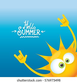 hello summer rock n roll vector poster. summer party background design template