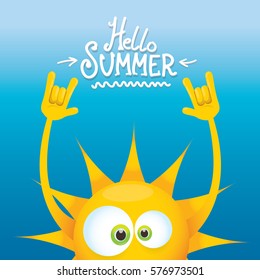 hello summer rock n roll vector poster. summer party background design template
