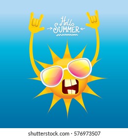hello summer rock n roll vector poster. summer party background design template