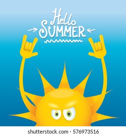 hello summer rock n roll vector poster. summer party background design template