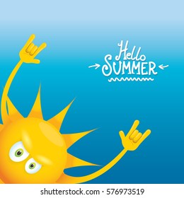 hello summer rock n roll vector poster. summer party background design template