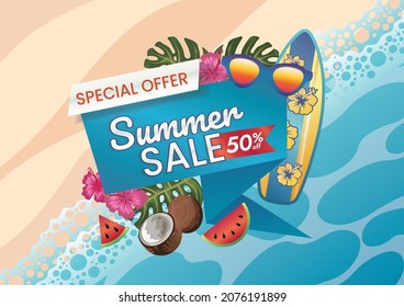 hello summer sale background hot season