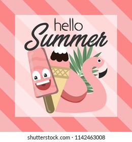 Hello Summer Sale banner vector heading design for banner or poster. Sale and Discounts Concept.