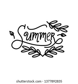 Hello Summer Script text Design Template Vector