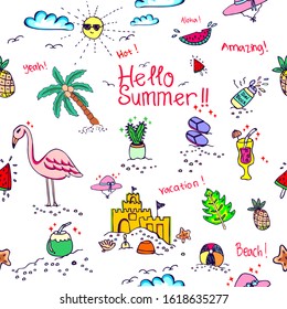 hello summer, seamless and wallpaper