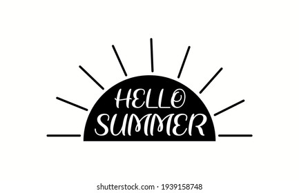 Hello summer - Summer season Vector and Clip Art