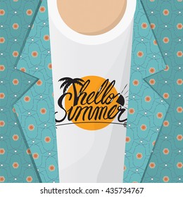 Hello Summer Shirt Vector Illustration
