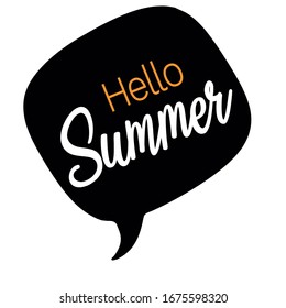 Hallo Sommer, Zeichen, Kunst, Blase, Vektorillustration, Illustration