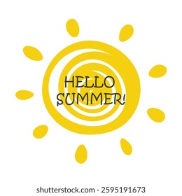Hello summer simple poster vector graphic