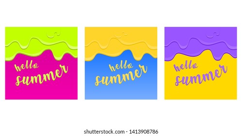 Hello Summer Slime Style Background Wallpaper Vector Illustration