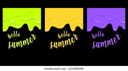 Hello Summer Slime Style Background Wallpaper Vector Illustration