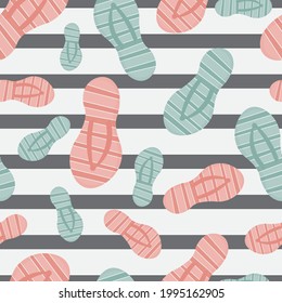 Hello summer slippers vector seamless repeat pattern.