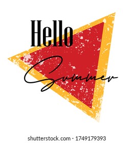 Hello summer slogan graphic vector print lettering for t shirt print design