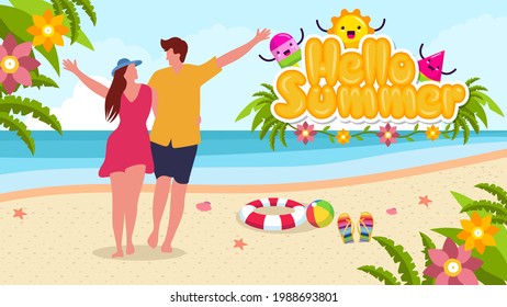 hello summer social media banner