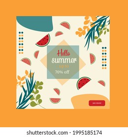 hello summer social media post design-summer post design 