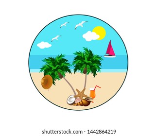 Hello summer sticker round decor