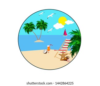 Hello summer sticker round decor