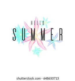 Hello Summer. Stylish poster, trendy graphics. Vector illustration.