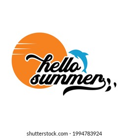 Hola verano, diseño de sublimación. cita de verano. vector de plantilla de diseño