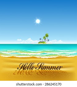 hello summer .Summertime traveling background for holidays and vacations.
