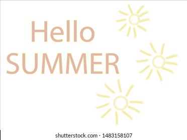 Hello Summer sun print design