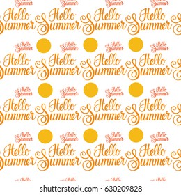Hello Summer Sun Shine Seamless Pattern Vector Illustration