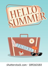 hello summer sunny background, illustration in vector format.
