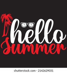 Hola Summer, Summer Svg Design, Vector File.